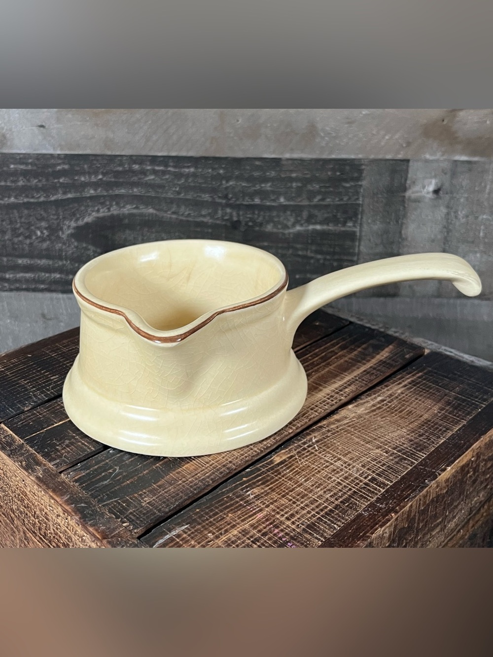 Vintage PFALTZGRAFF Round Gravy Boat With Handle Village Made in USA